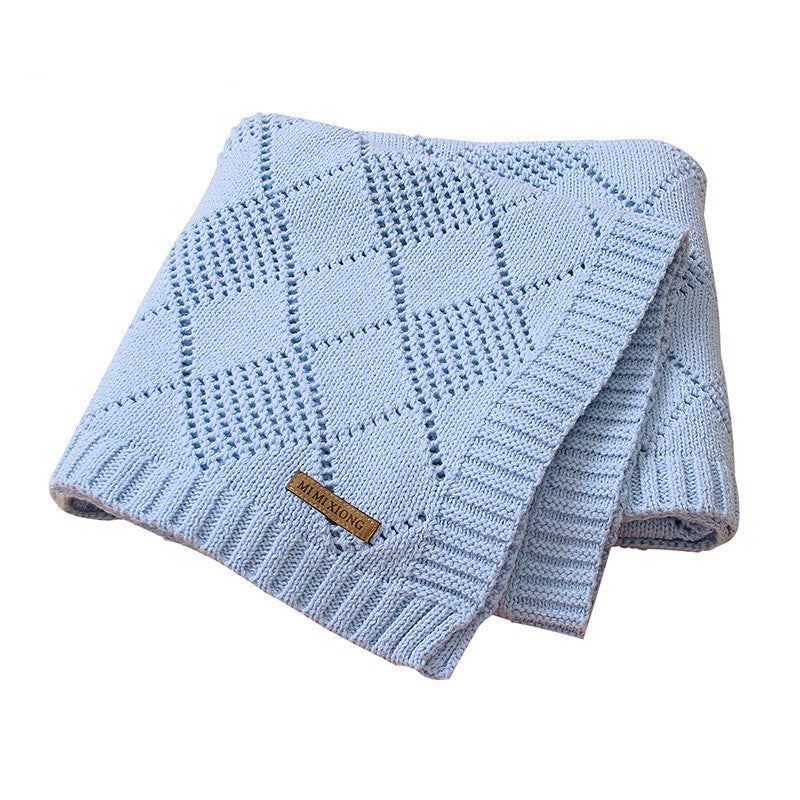 Baby Knitted Solid Color Blanket Quilt