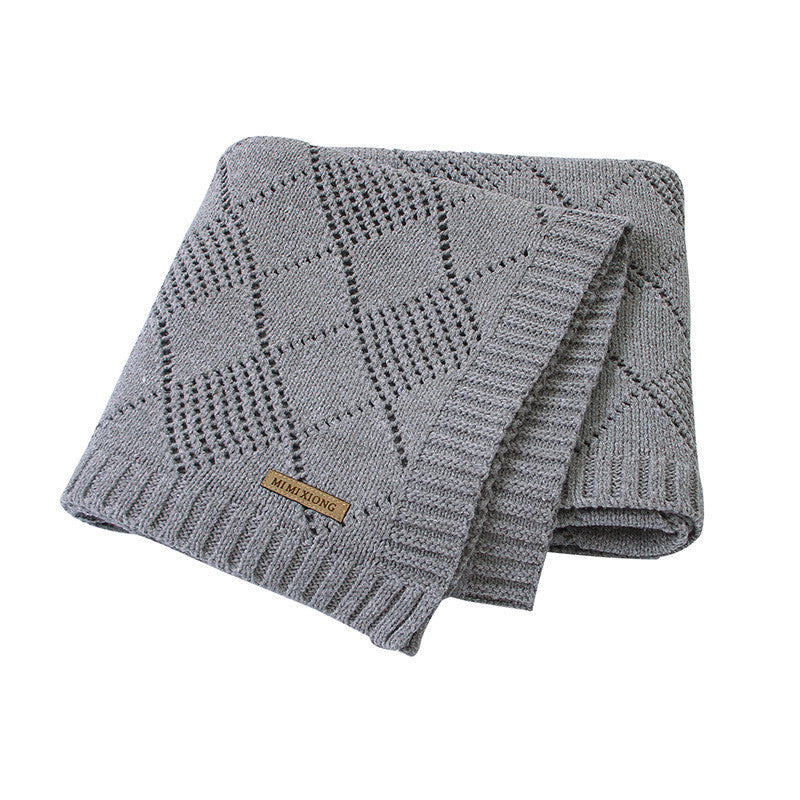 Baby Knitted Solid Color Blanket Quilt