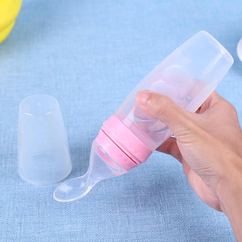 Squeeze Baby Feeding Spoon Silicone Dispenser