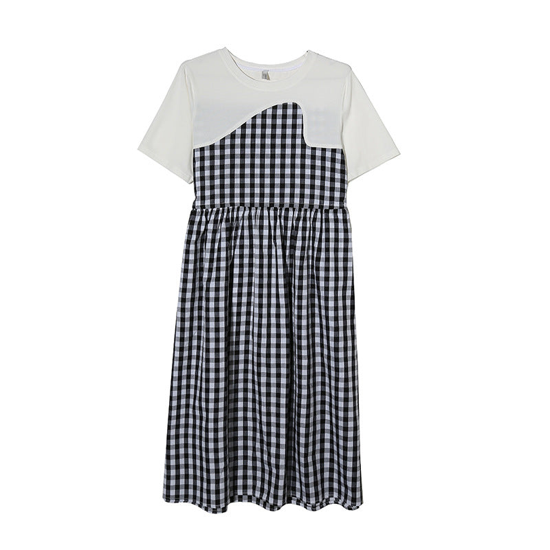 Plaid Stitching Maternity Dress Pregnancy Wear