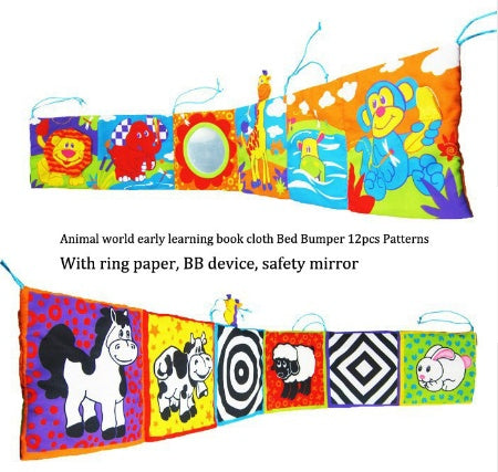 Baby Cloth Book Colorful Learning Bed Bumper Toy