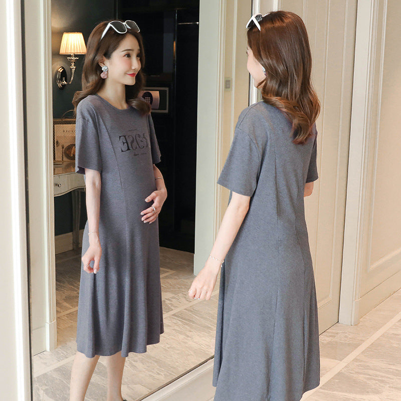 Maternity Short Sleeve Dress Pregnancy Wear