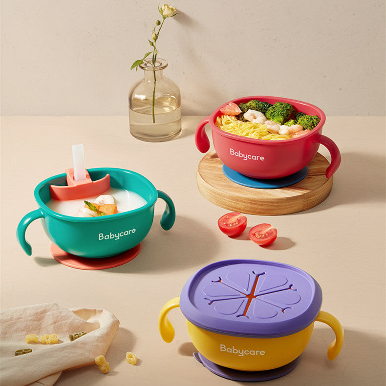 Baby Feeding 3 In 1 Suction Bowl With Straw And Handle