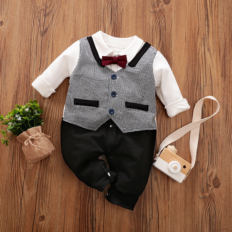 Spring Autumn Baby Jumpsuit Long Sleeve Gentleman Outfit