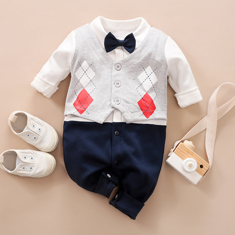 Spring Autumn Baby Jumpsuit Long Sleeve Gentleman Outfit