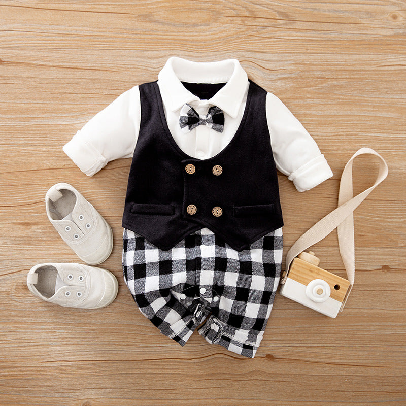 Spring Autumn Baby Jumpsuit Long Sleeve Gentleman Outfit