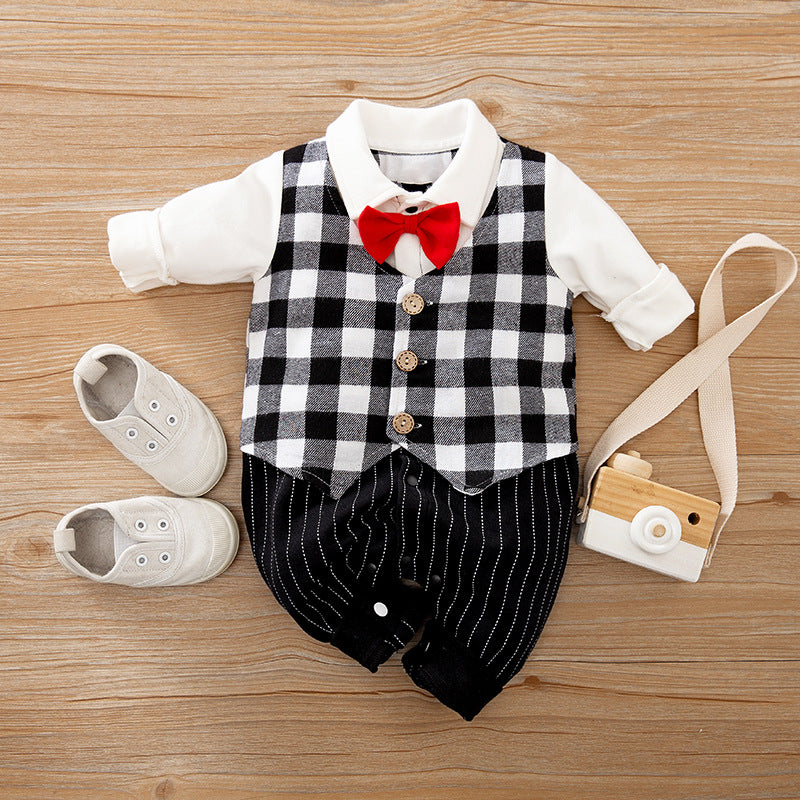 Spring Autumn Baby Jumpsuit Long Sleeve Gentleman Outfit