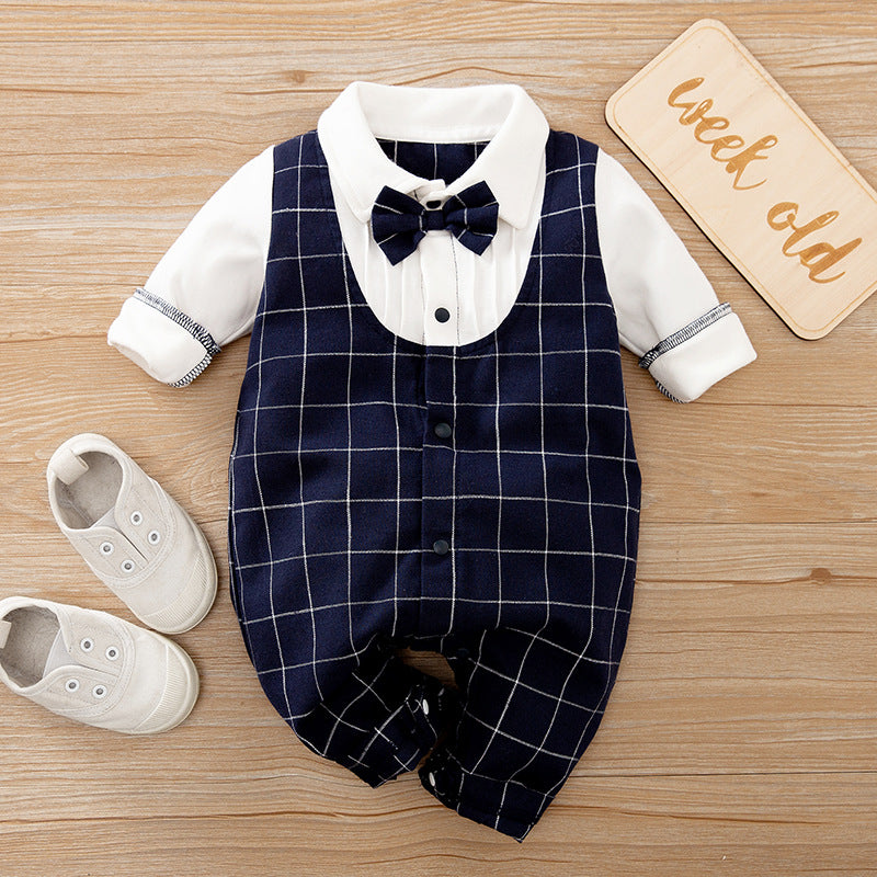 Spring Autumn Baby Jumpsuit Long Sleeve Gentleman Outfit