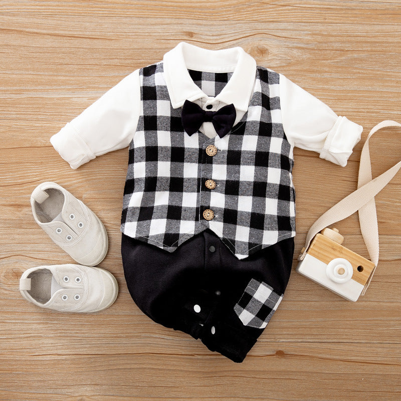 Spring Autumn Baby Jumpsuit Long Sleeve Gentleman Outfit
