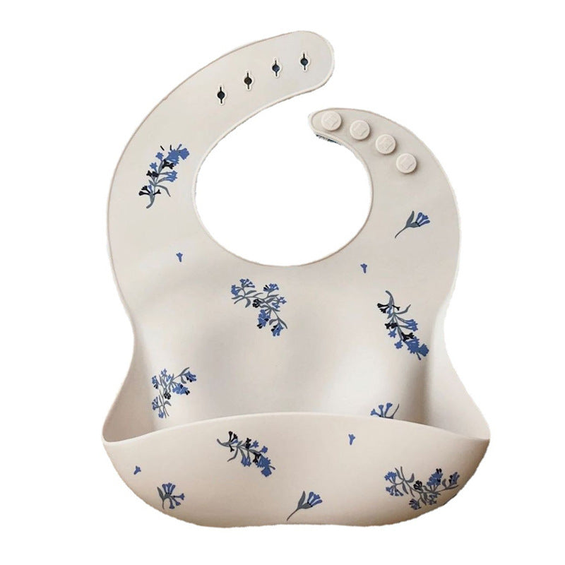 Mushie Silicone Baby Bib Waterproof Feeding Bib Pocket