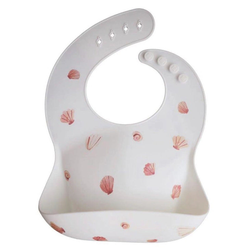 Mushie Silicone Baby Bib Waterproof Feeding Bib Pocket