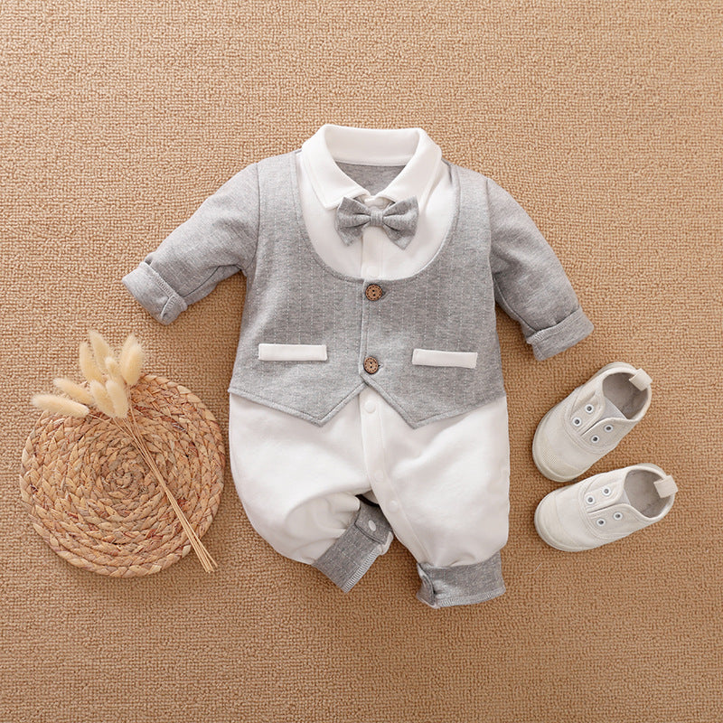 Gentleman Baby Long Sleeve Romper Outfit
