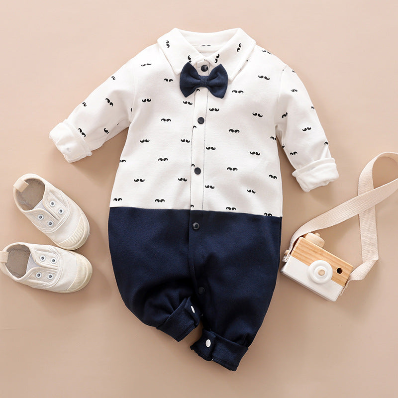 Gentleman Baby Long Sleeve Romper Outfit