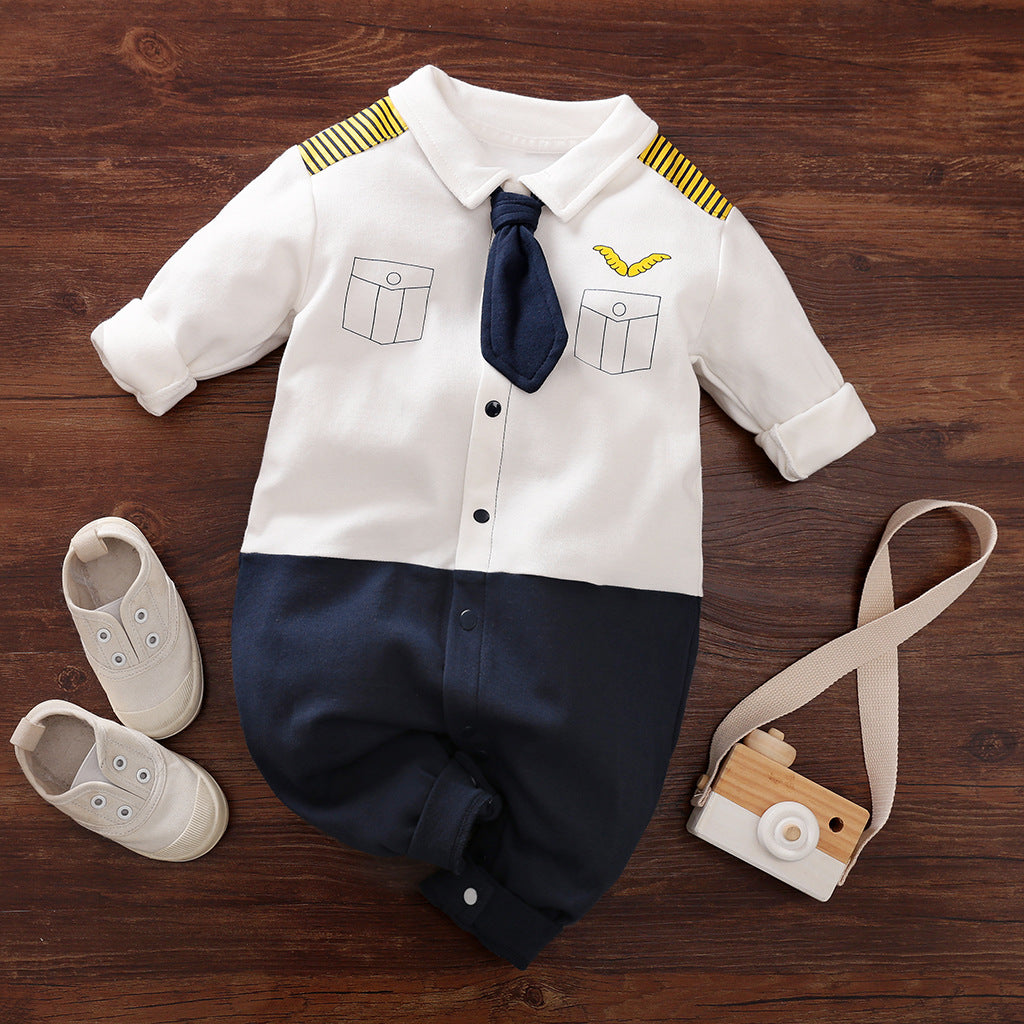 Gentleman Baby Long Sleeve Romper Outfit