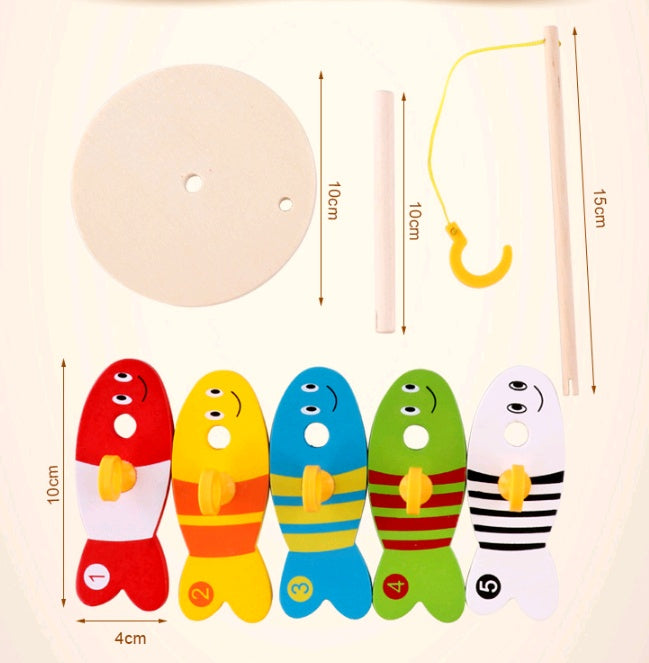 Children Wooden Fishing Educational Early Learning Toy