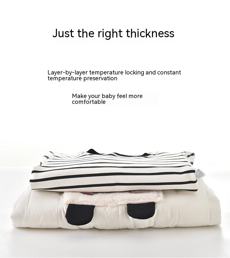 Baby Thickened Fleece Lined Winter Overalls Suit