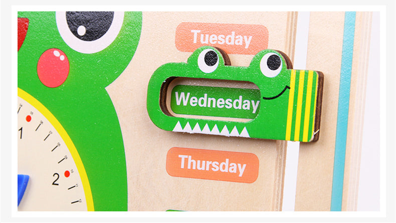 Montessori Wooden Weather Season Calendar Clock Educational Toy