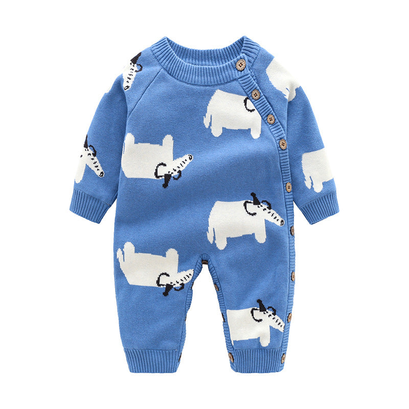 Newborn Baby Crawling Clothes Thickened Harness Outfit