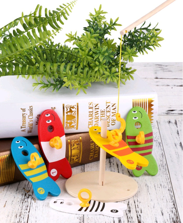 Children Wooden Fishing Educational Early Learning Toy