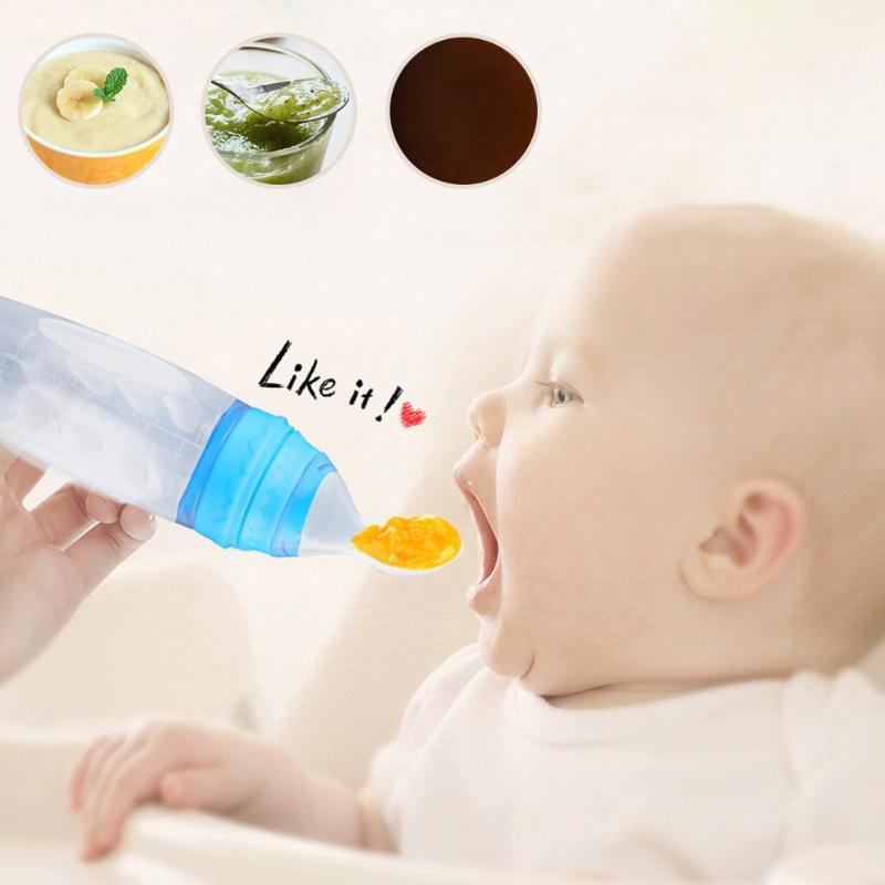 Squeeze Baby Feeding Spoon Silicone Dispenser