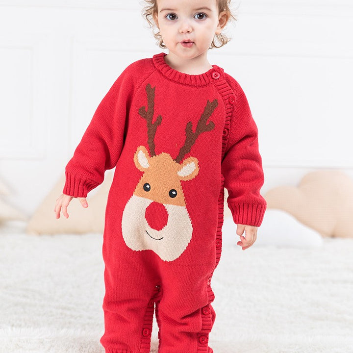 Newborn Baby Crawling Clothes Thickened Harness Outfit