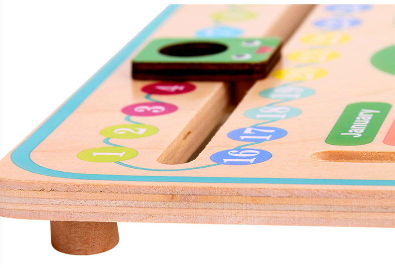 Montessori Wooden Weather Season Calendar Clock Educational Toy