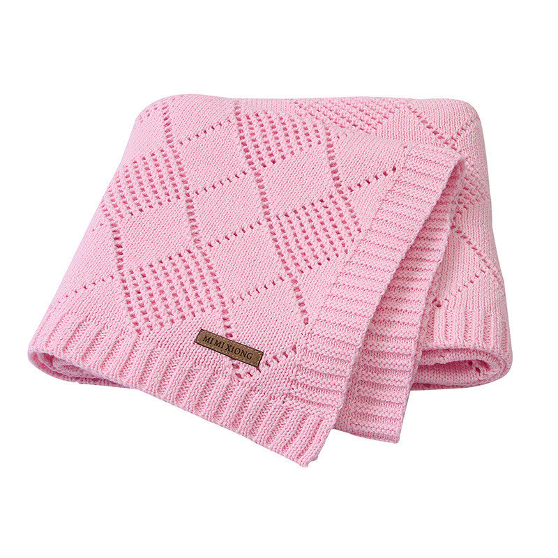 Baby Knitted Solid Color Blanket Quilt