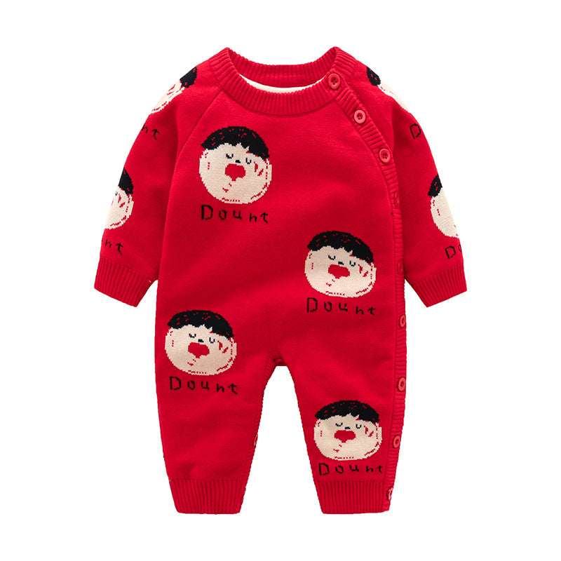 Newborn Baby Crawling Clothes Thickened Harness Outfit