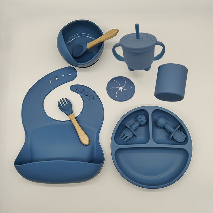 Baby Silicone Feeding Tableware Set Complementary Food Learning
