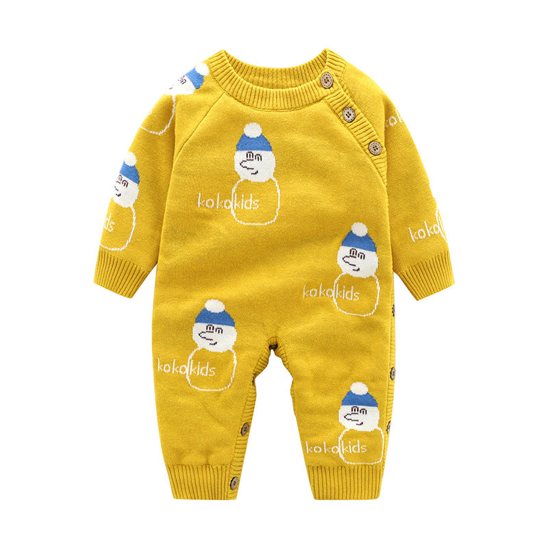 Newborn Baby Crawling Clothes Thickened Harness Outfit