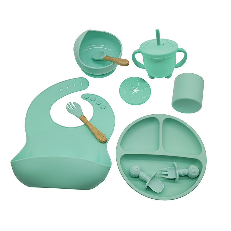 Baby Silicone Feeding Tableware Set Complementary Food Learning