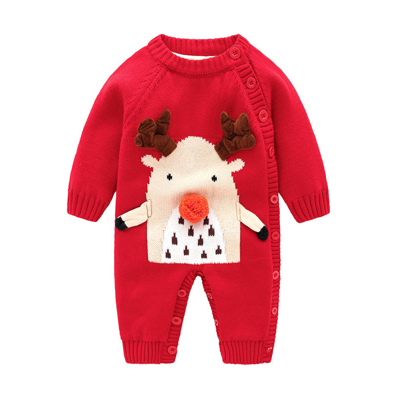 Newborn Baby Crawling Clothes Thickened Harness Outfit