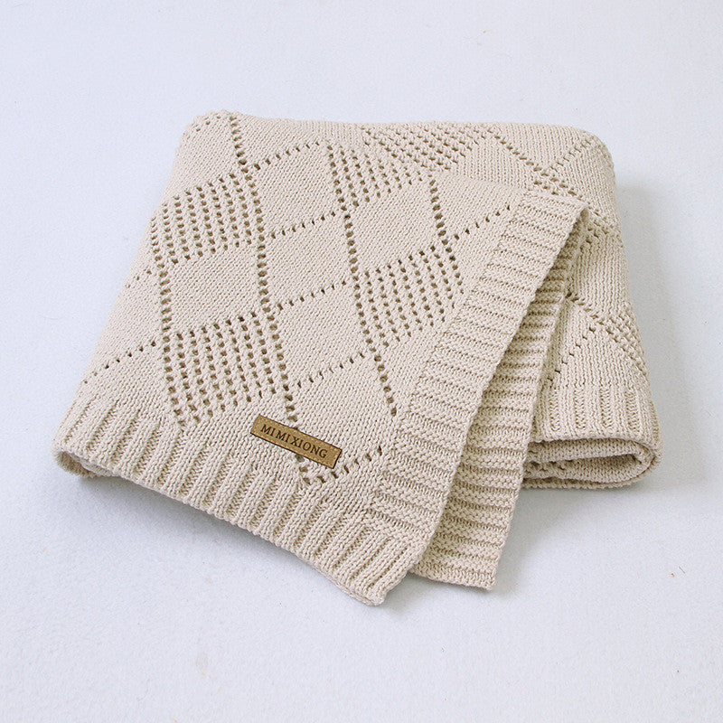 Baby Knitted Solid Color Blanket Quilt