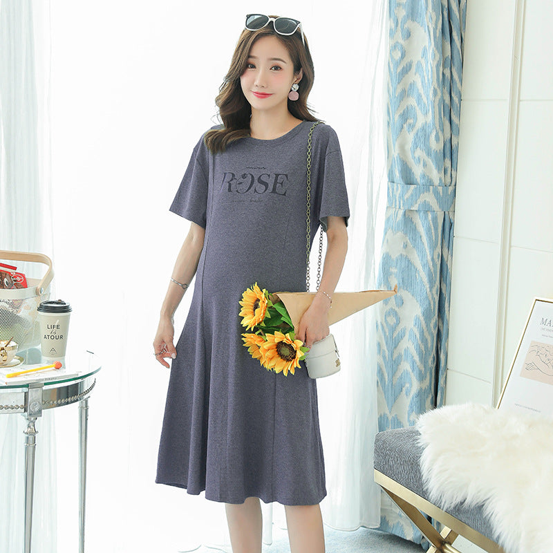 Maternity Short Sleeve Dress Pregnancy Wear