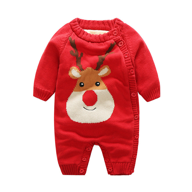 Newborn Baby Crawling Clothes Thickened Harness Outfit