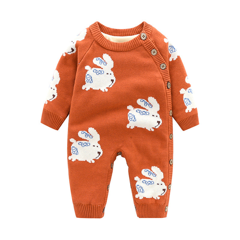 Newborn Baby Crawling Clothes Thickened Harness Outfit