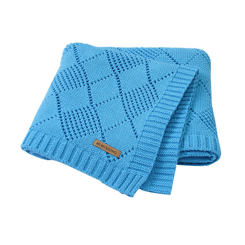 Baby Knitted Solid Color Blanket Quilt