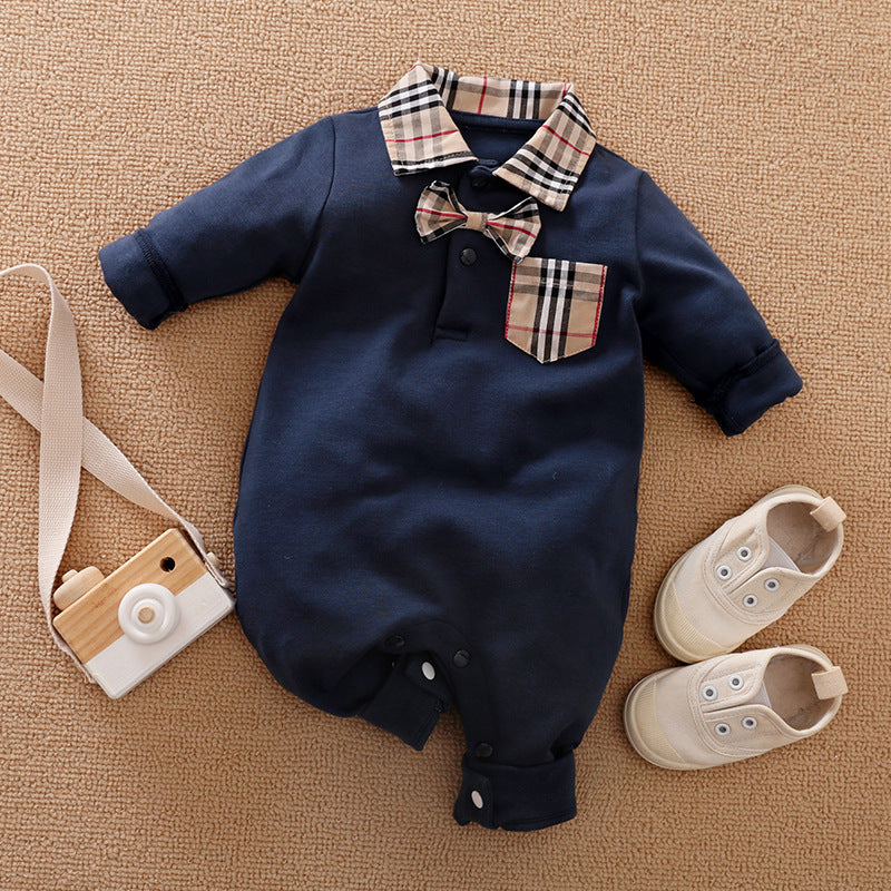 Gentleman Baby Long Sleeve Romper Outfit