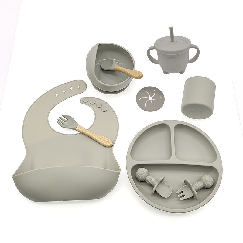 Baby Silicone Feeding Tableware Set Complementary Food Learning