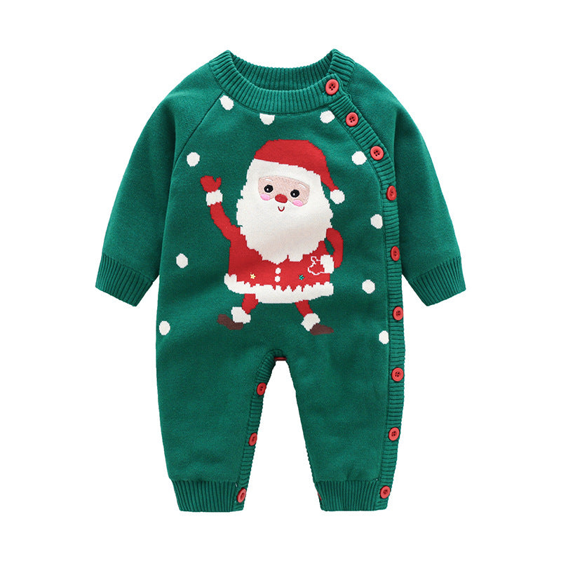 Newborn Baby Crawling Clothes Thickened Harness Outfit