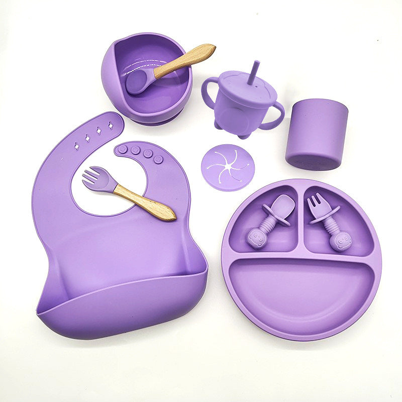 Baby Silicone Feeding Tableware Set Complementary Food Learning