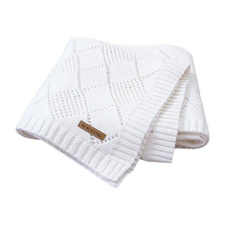 Baby Knitted Solid Color Blanket Quilt