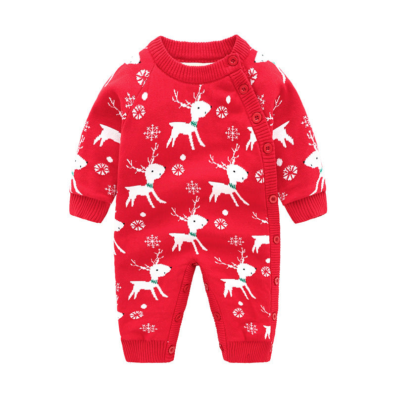 Newborn Baby Crawling Clothes Thickened Harness Outfit