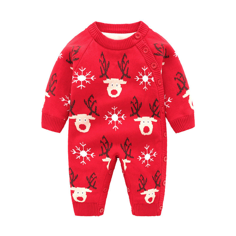 Newborn Baby Crawling Clothes Thickened Harness Outfit