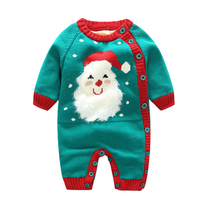 Newborn Baby Crawling Clothes Thickened Harness Outfit