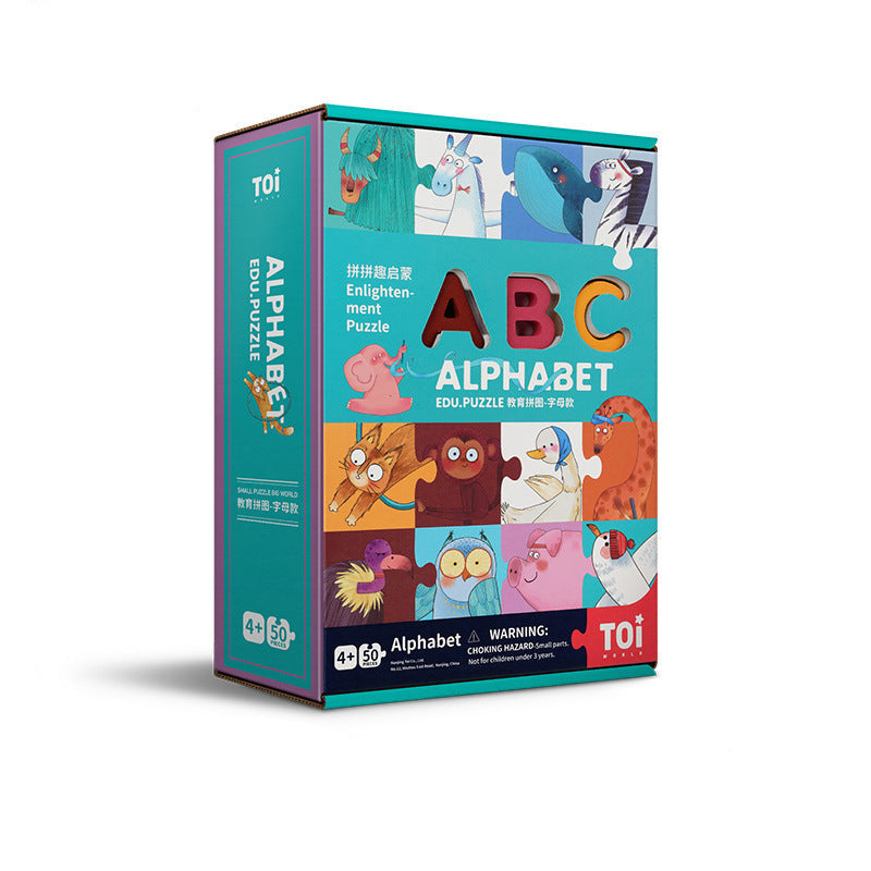 Wooden Numbers And Letters Puzzle Baby Children's Educational Toys