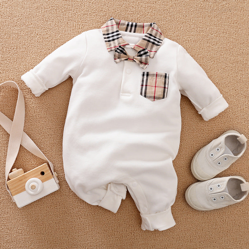 Gentleman Baby Long Sleeve Romper Outfit