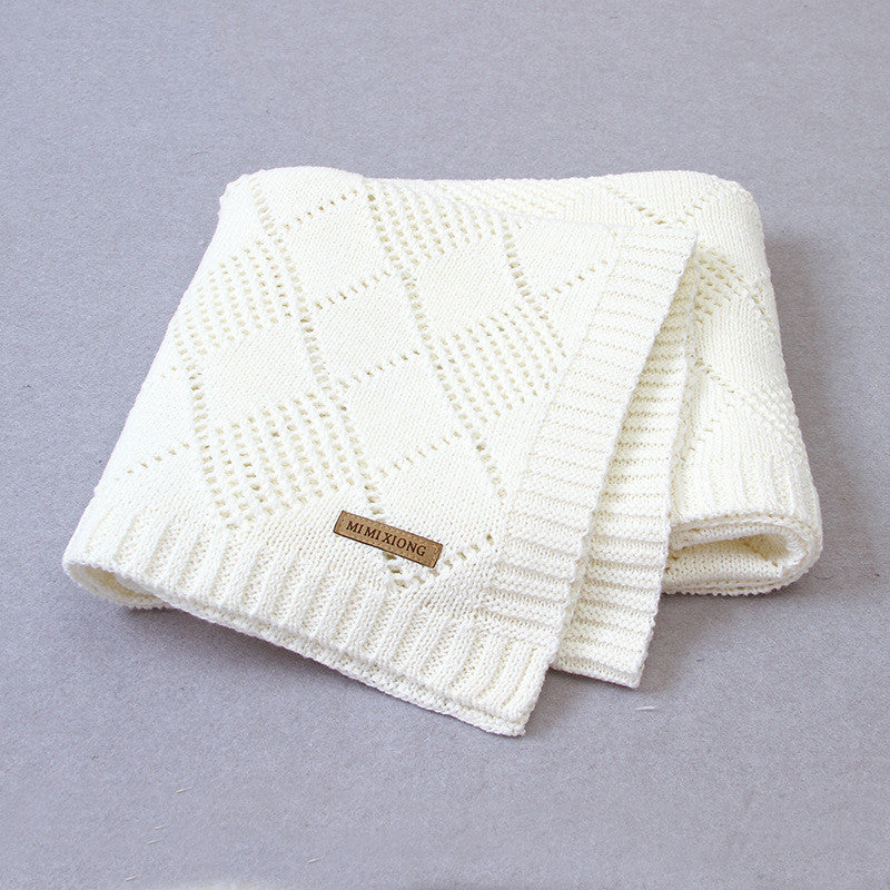 Baby Knitted Solid Color Blanket Quilt
